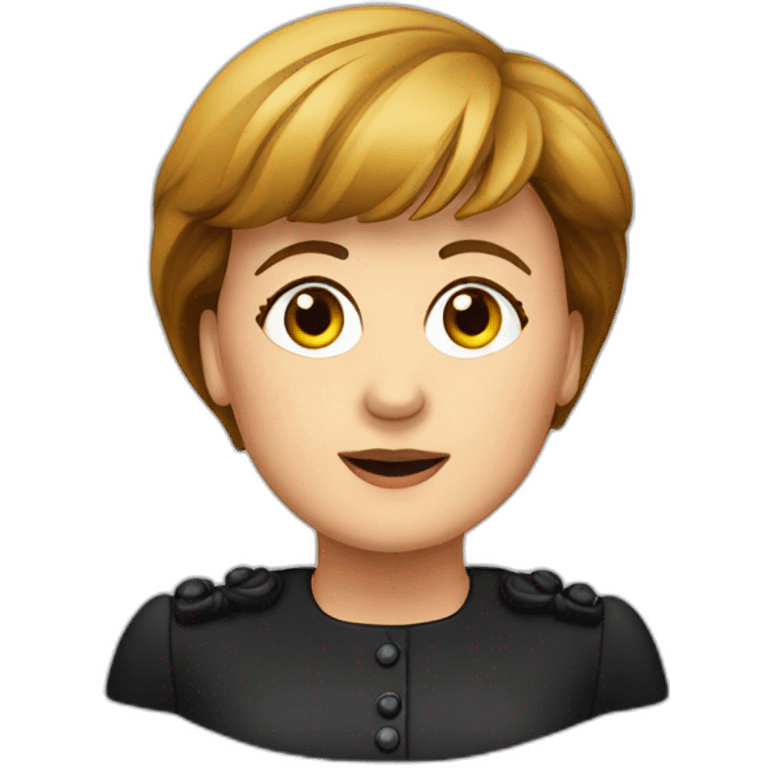 Angela Merkel in front of German flag emoji