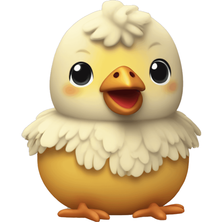 Cute plush mama chicken toy emoji