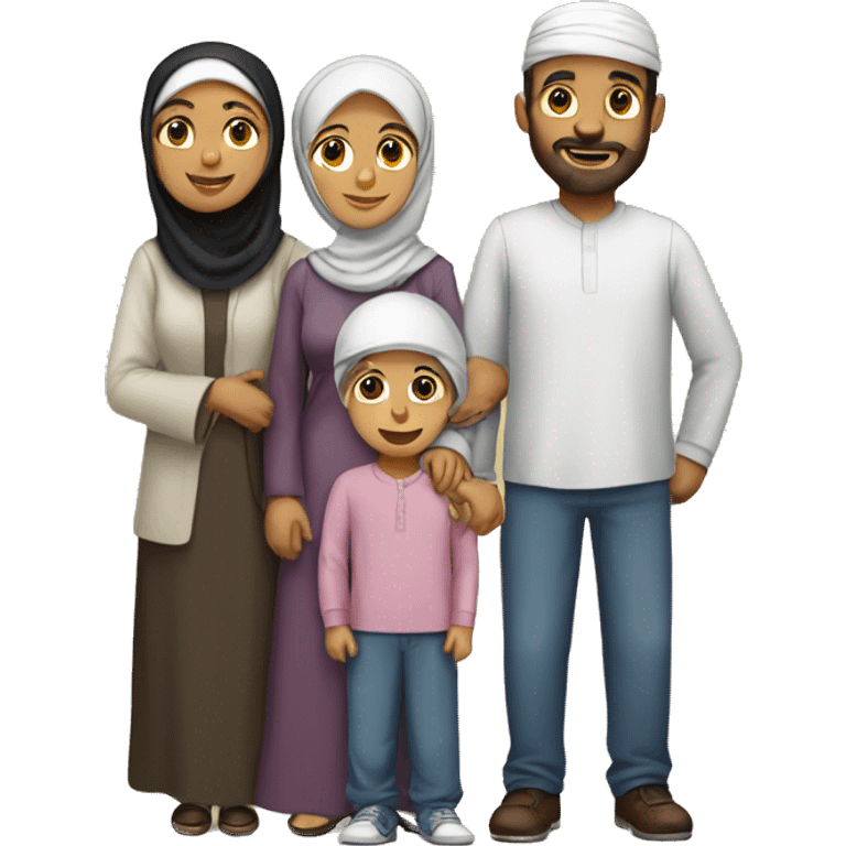 Muslim family with husband, wife, 2 boys, and 1 girl emoji