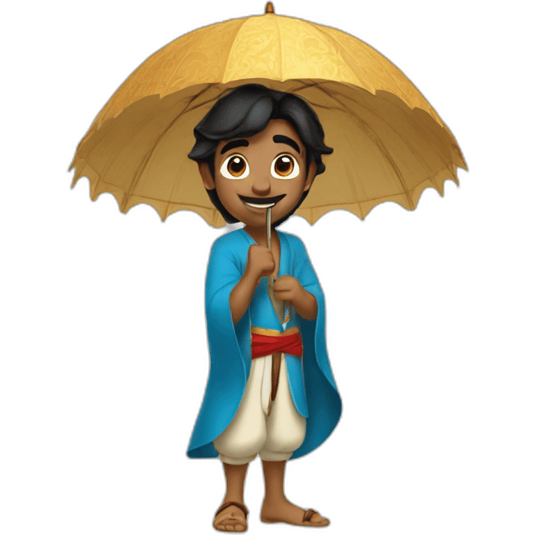 Aladdin with an umbrella emoji