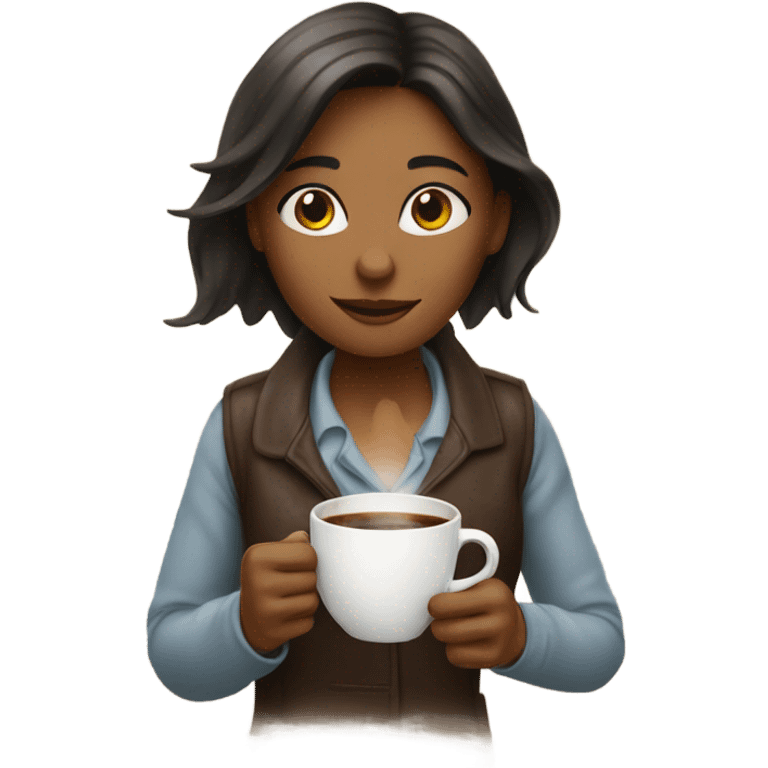 Girl with coffee emoji