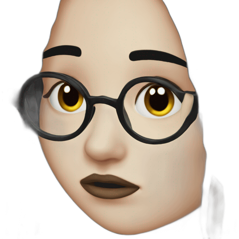 Crying-goth-girl-dark-hair-with-glasses emoji