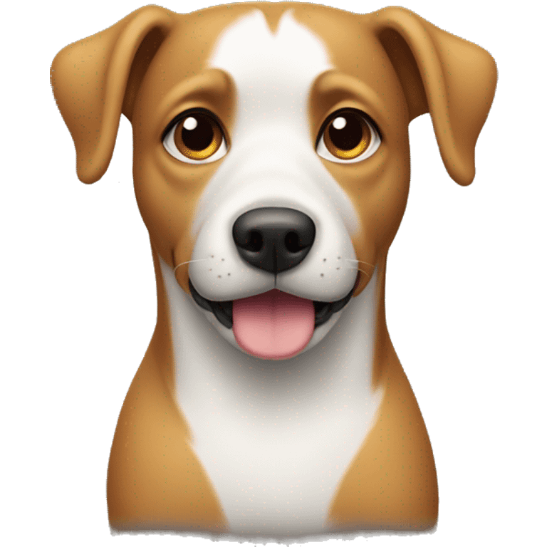 Dog with one ear up and second down, black  emoji