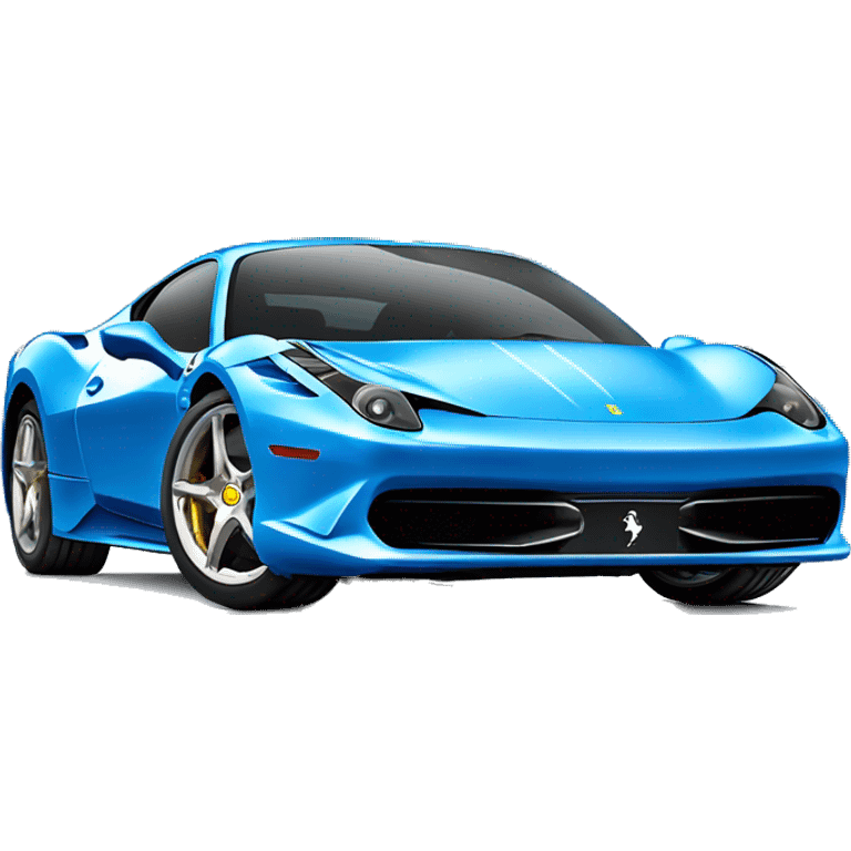 Blue Ferrari 458 with front mounted machine guns emoji