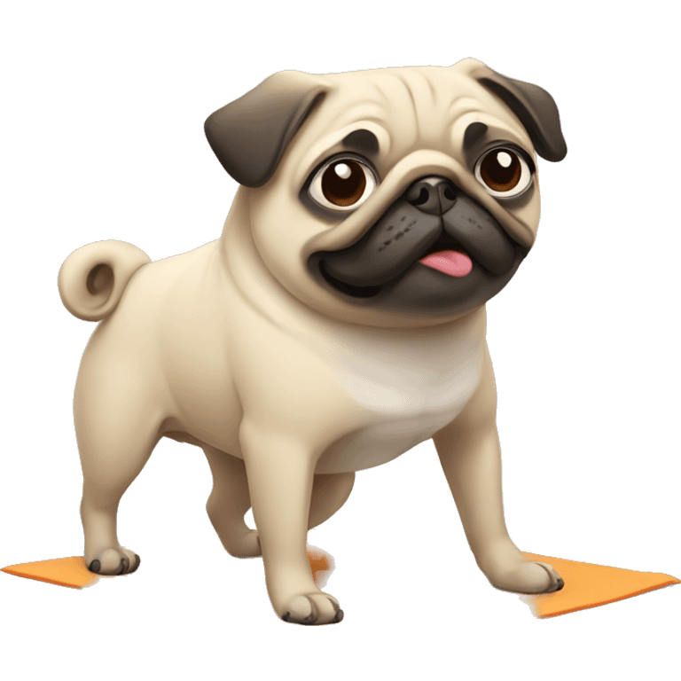 Pug doing yoga emoji