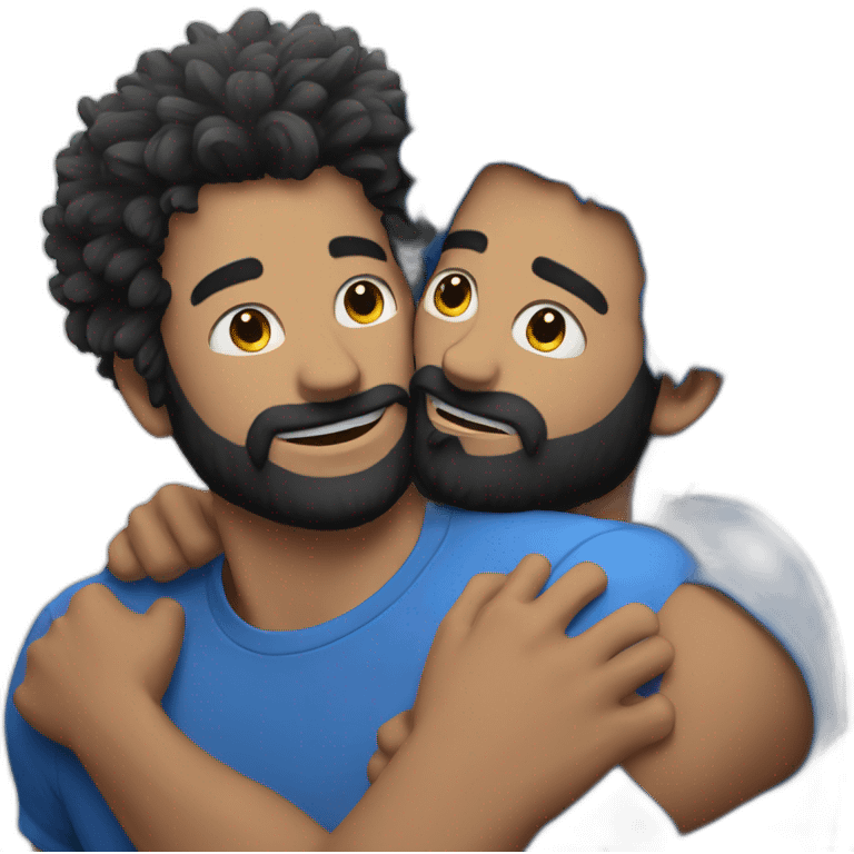 BLUE HAIRY GUYS HUGING emoji