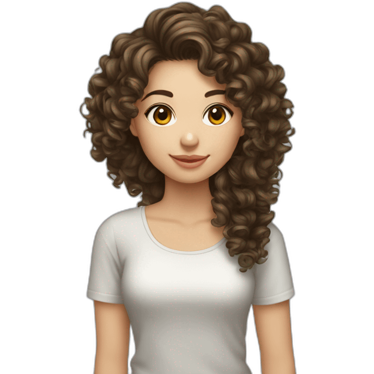 Uzbekistan girl curly brunette hair with quitar emoji