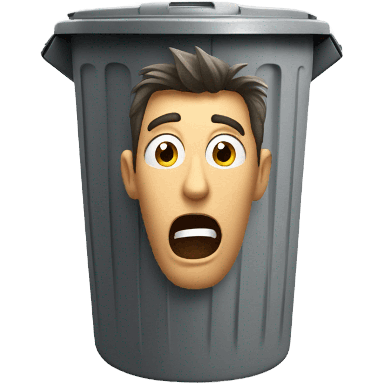 A man who was thrown into a rubbish bin emoji