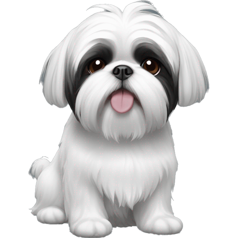 black and white shih tzu emoji