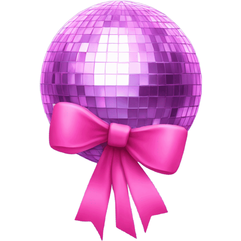 disco ball with pink bow emoji