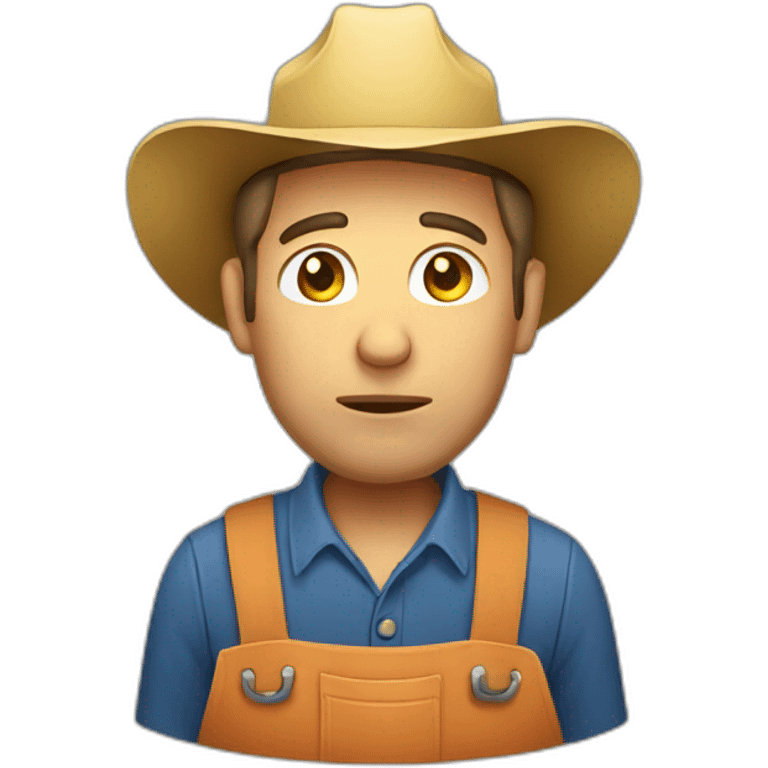 a farmer tired emoji