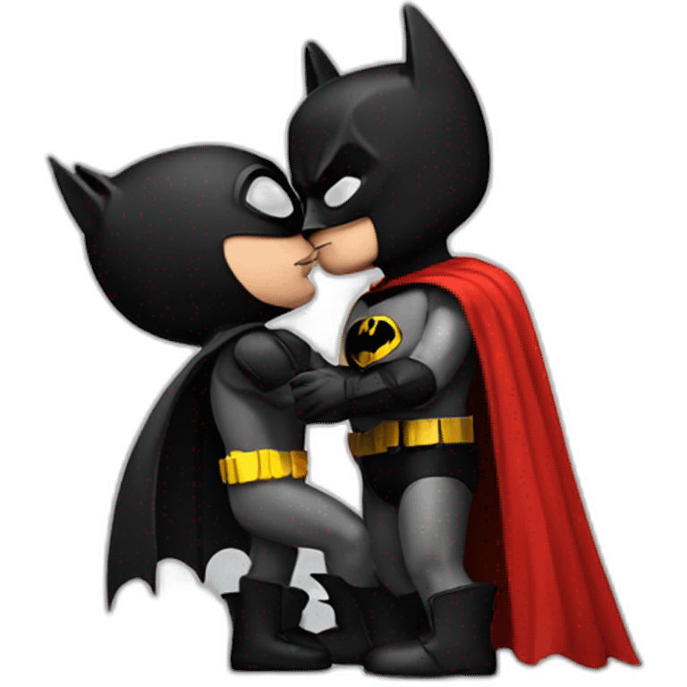 batman kiss spiderman emoji