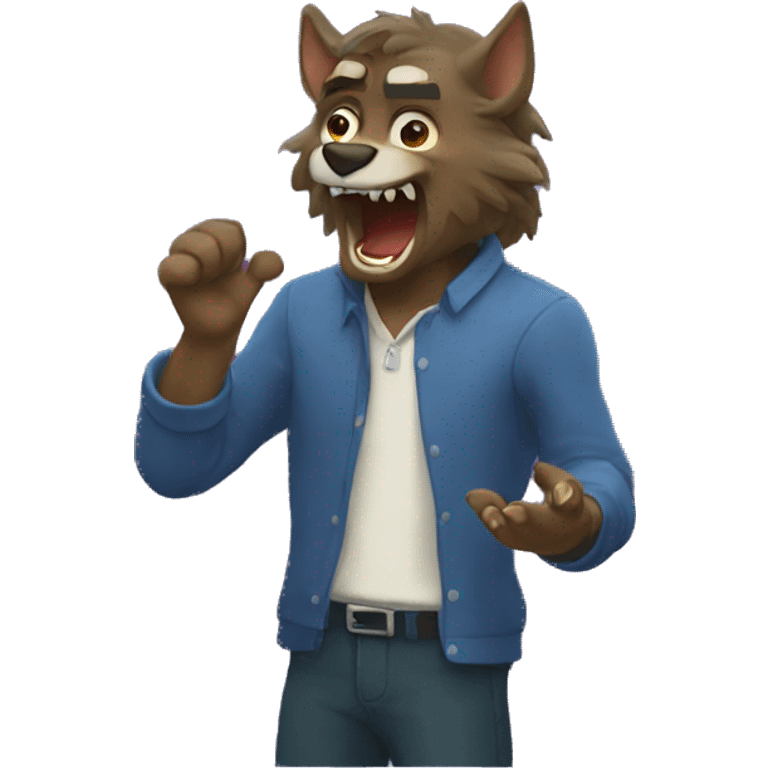 Werewolf clapping emoji