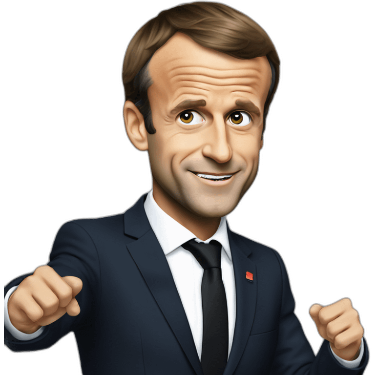 Emmanuel Macron qui fait un dab emoji