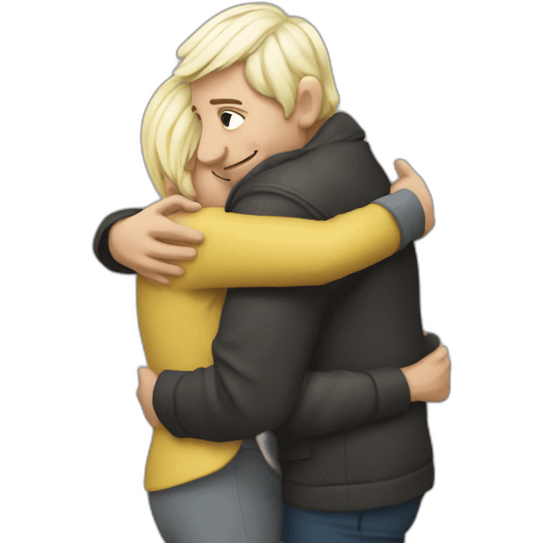 lepen giving a hug to zemour emoji