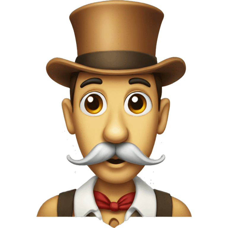 Pinocchio with a long nose and mustache emoji