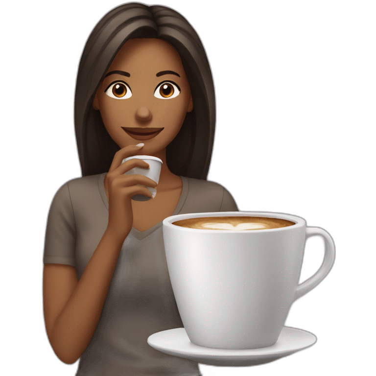 Woman drink coffee emoji