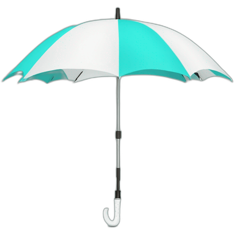 Golf Umbrella White and turquoise COlor emoji