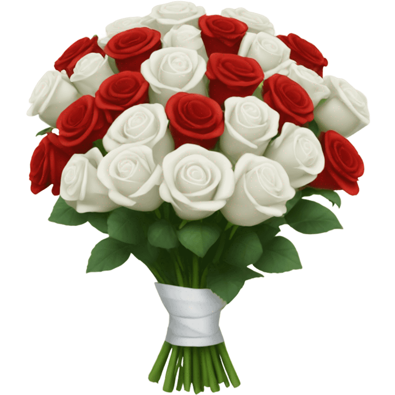 Bouquet of red and white roses emoji