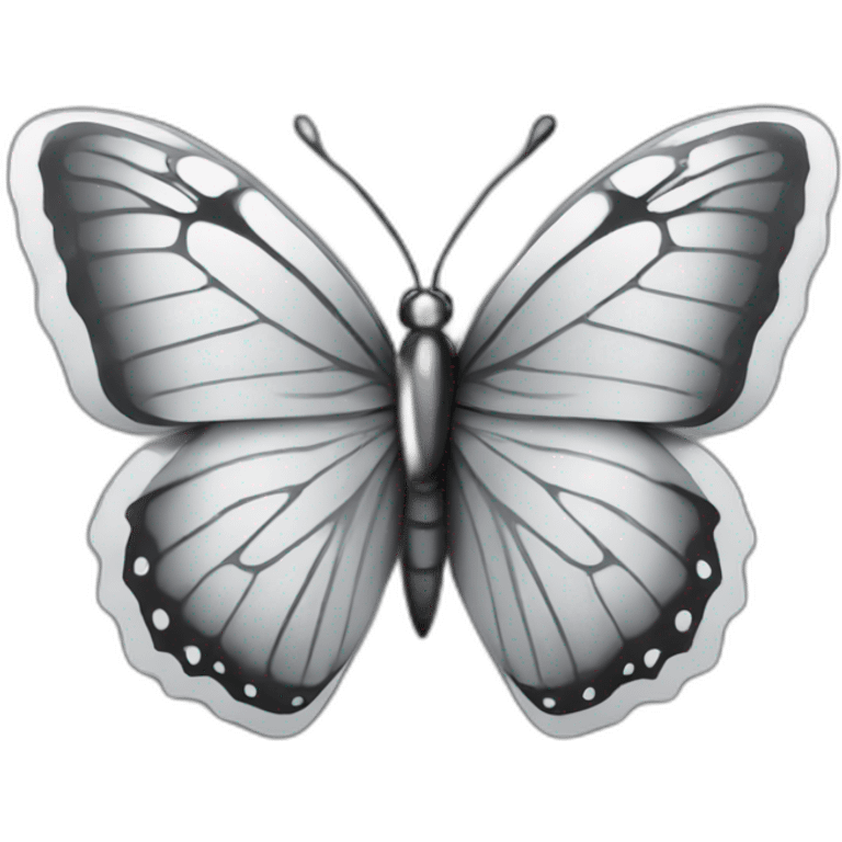 butterfly black and silver emoji