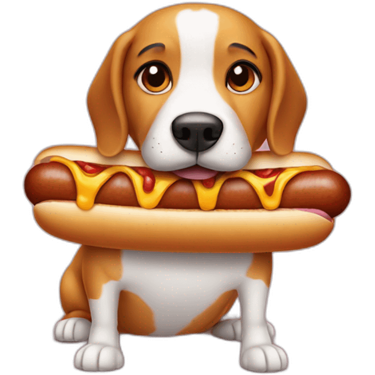 Dog in hot dog emoji