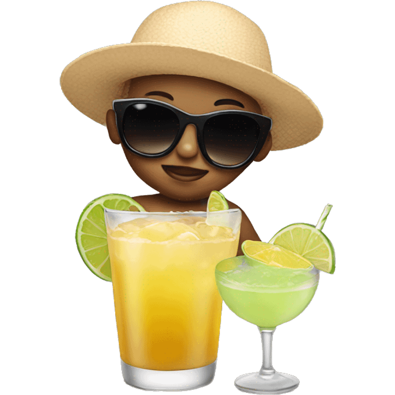 Baby in sunglasses drinking a margarita  emoji