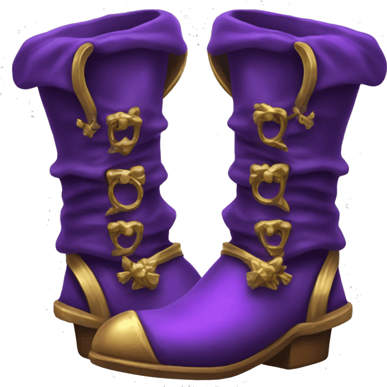 Realistic isolated royal purple elf boots with bells. emoji