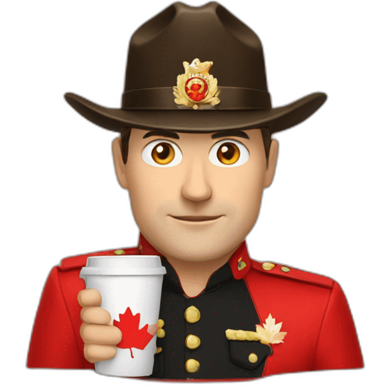 canadian-mountie-with-red-coffee-cup emoji