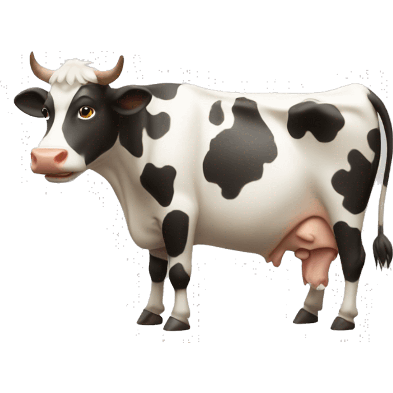 Cow with a pitchfork emoji