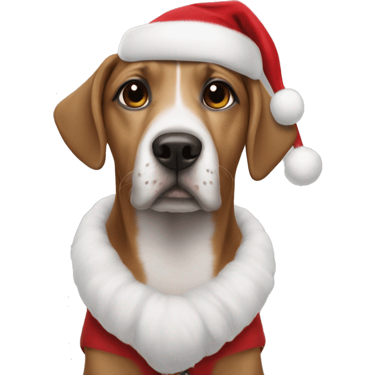 dog as santa emoji