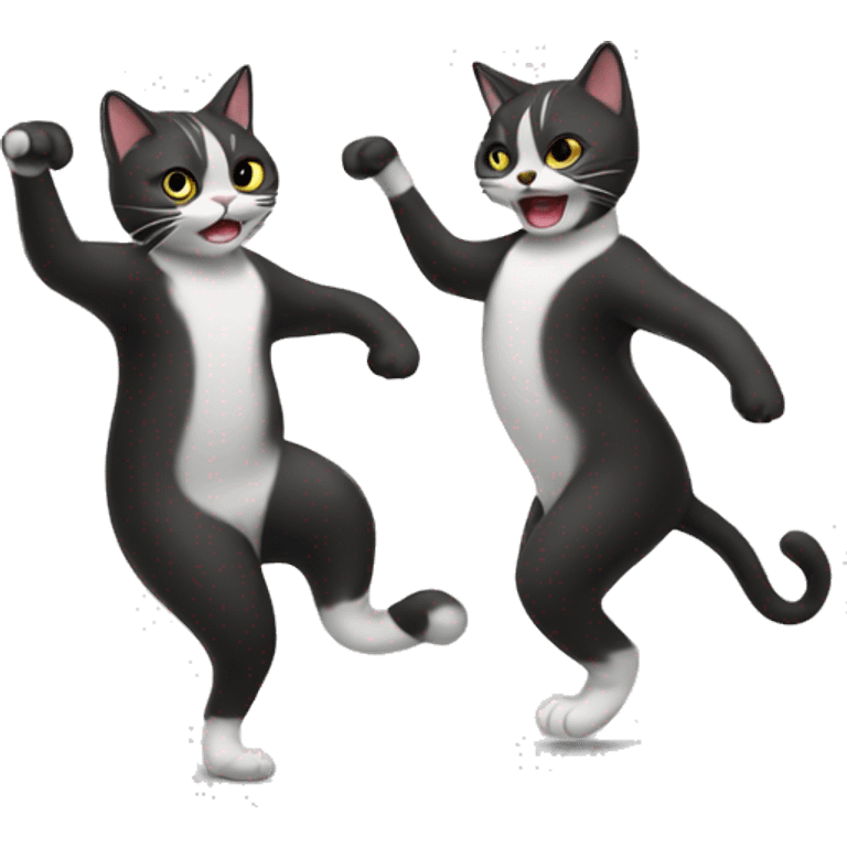 2 cats dancing emoji