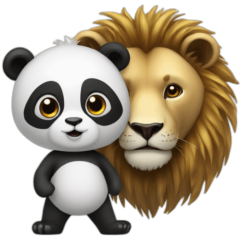 Panda avec lion emoji