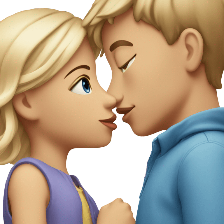 home alone boy blue eyes kiss girl emoji