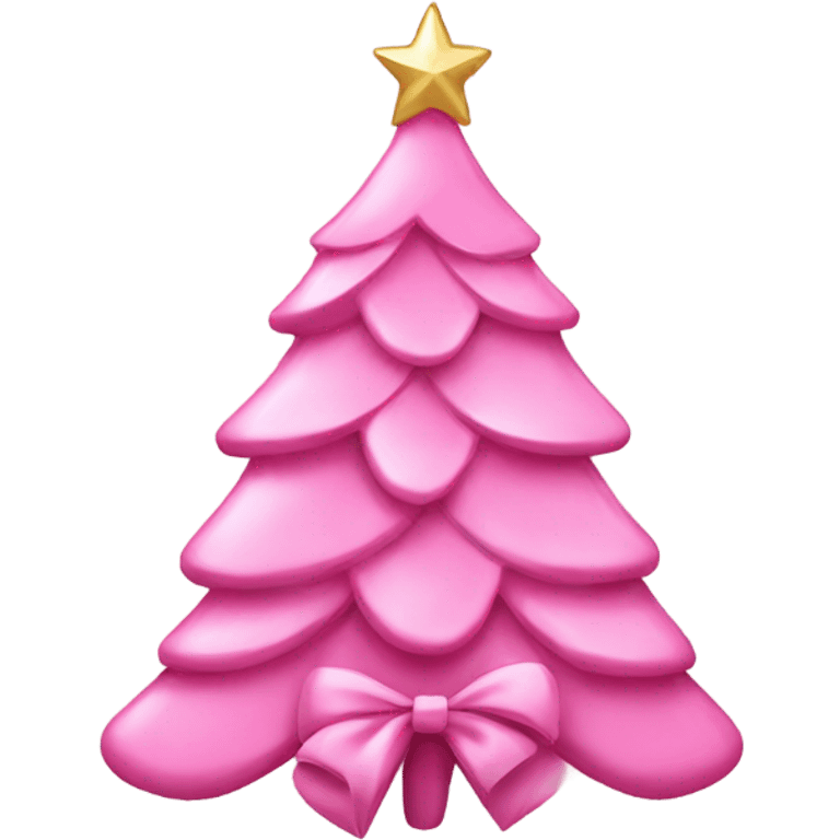 pink christmas tree with bow ornaments emoji