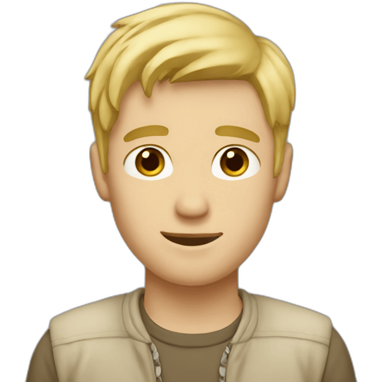 blonde guy with basic clothes with neutral colors emoji