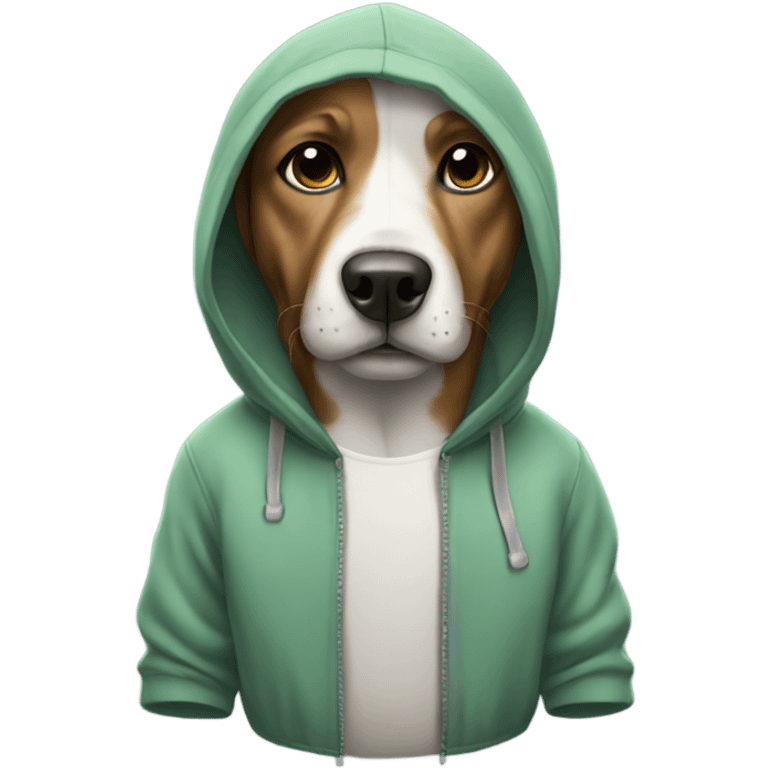 Dog wearing a hoodie emoji