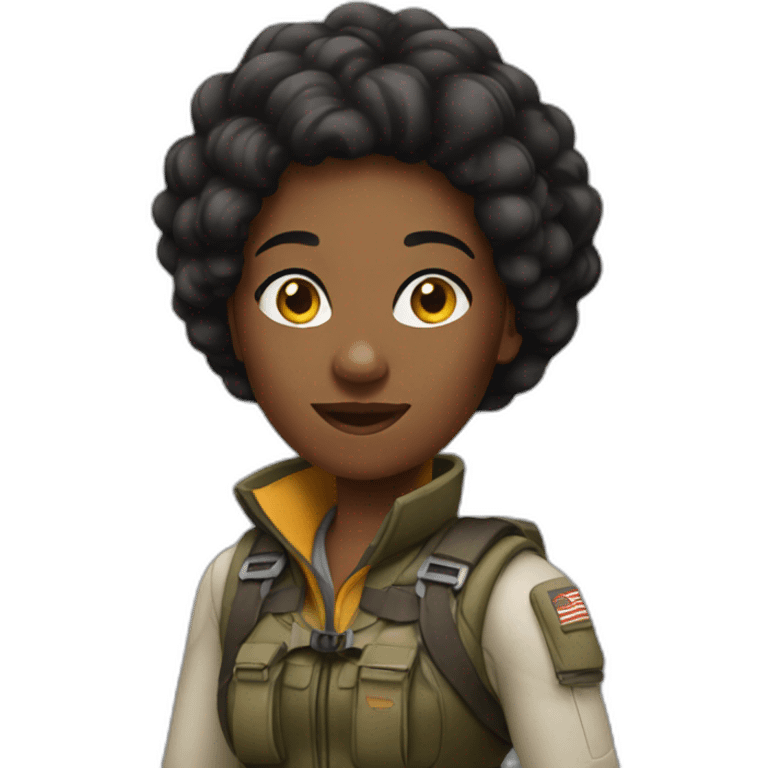 black woman adventurer emoji