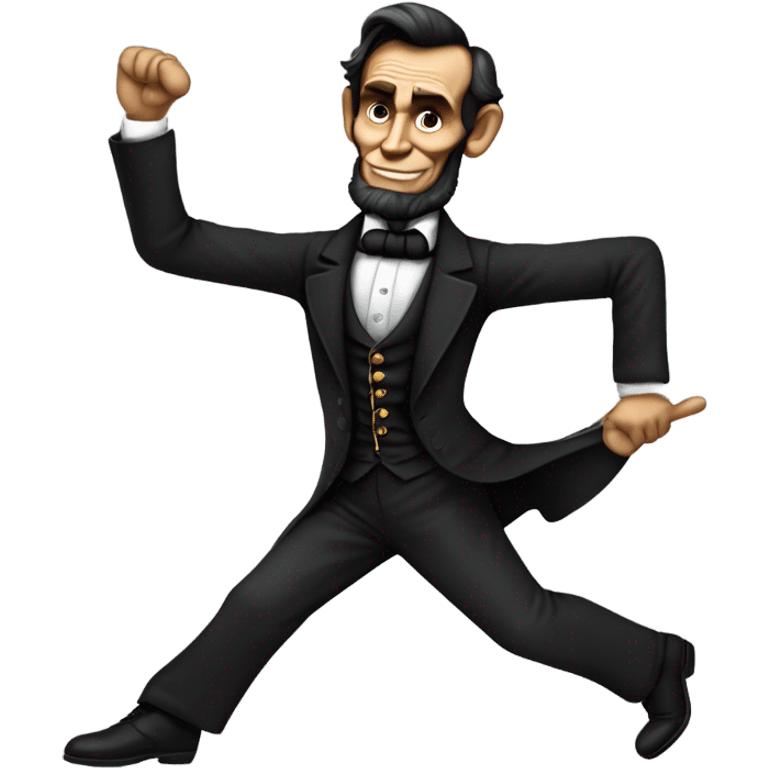 Abraham Lincoln doing the whip and nae nae emoji