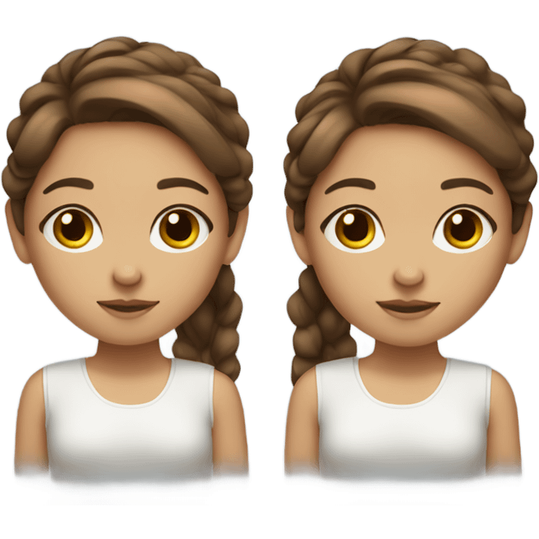 twin girls with brown hair  emoji