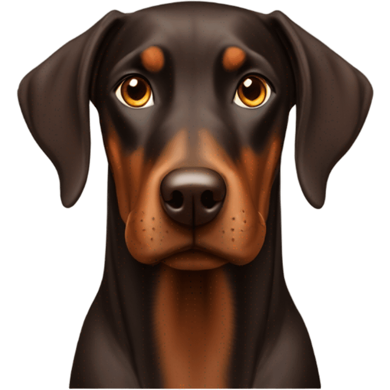 Brown Doberman face emoji