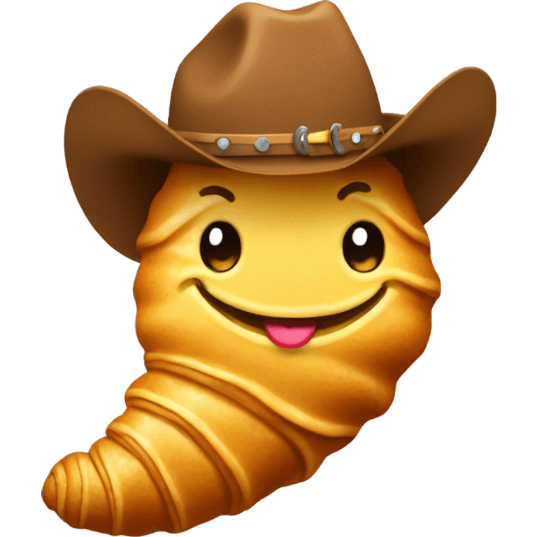 croissant wearing a cowboy hat emoji