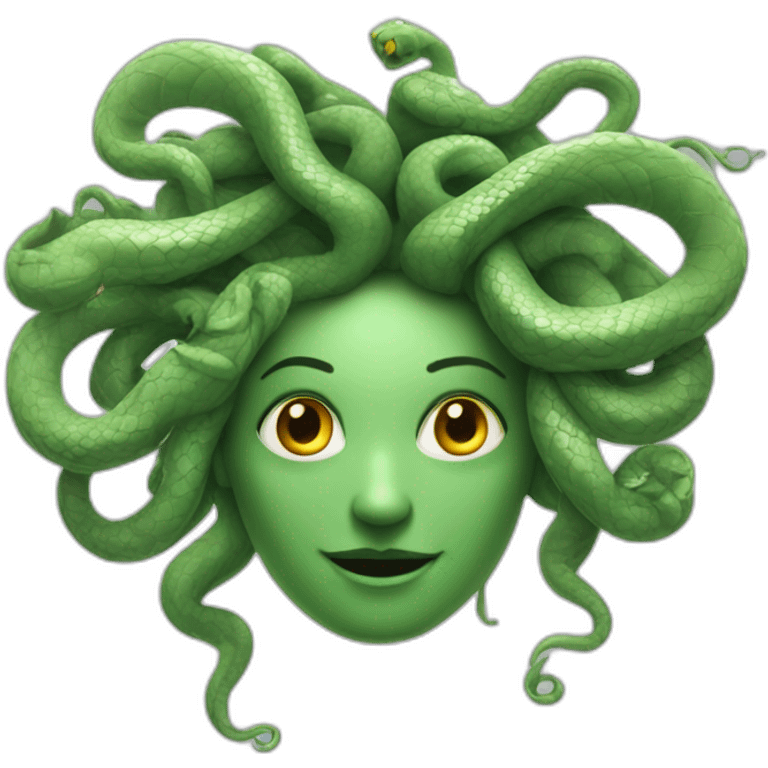 medusa avec des cheveux blancs et des serpents dans ses cheveux  emoji