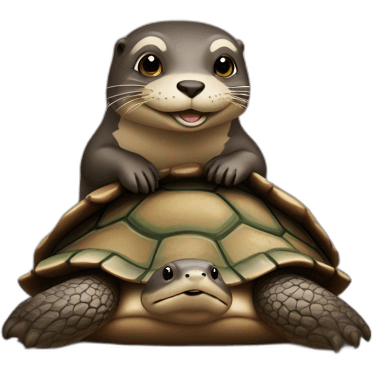 Une loutre sur tortue emoji