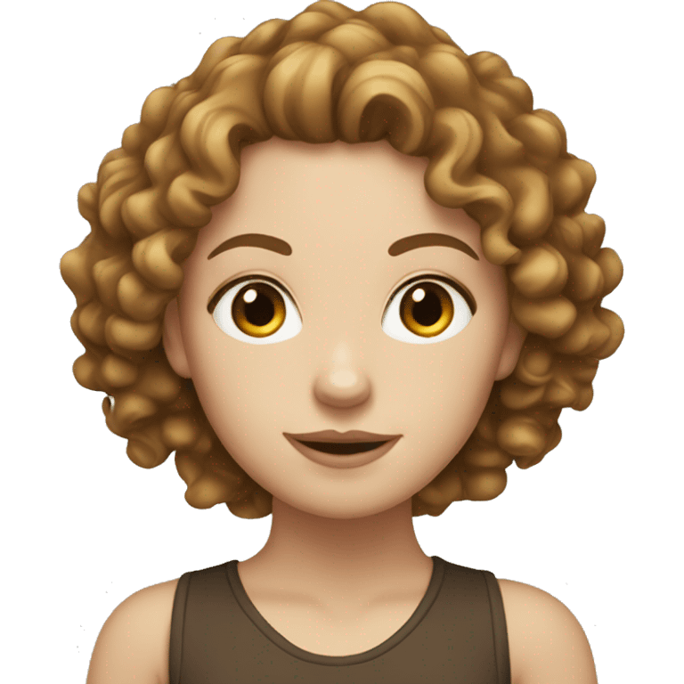 White girl with brown curly  emoji