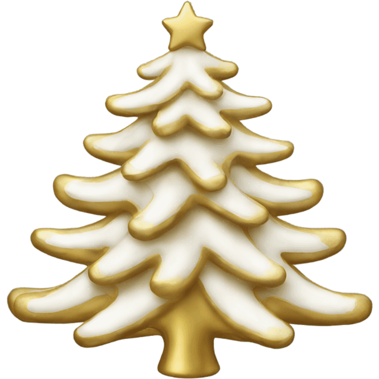 Gold and white christmas tree emoji