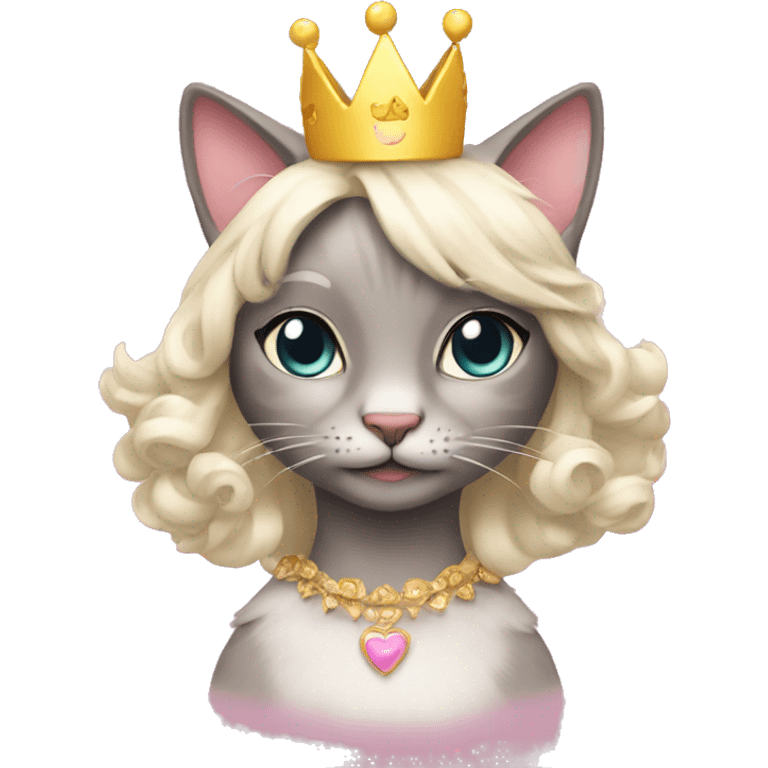 Cat birthday princess emoji