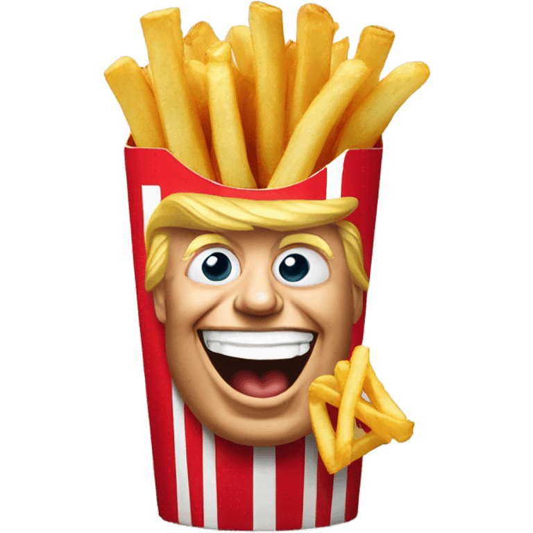 donald trump smiling eating mcdonalds fries emoji