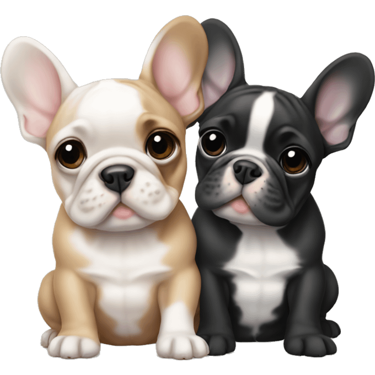 Two Frenchie puppies  emoji