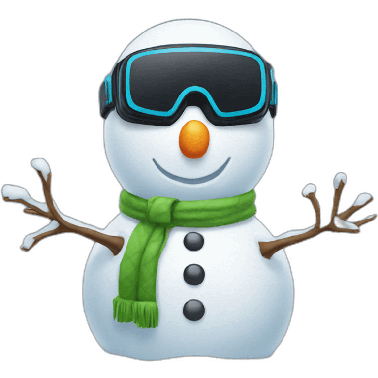 snowman wearing vr headset emoji