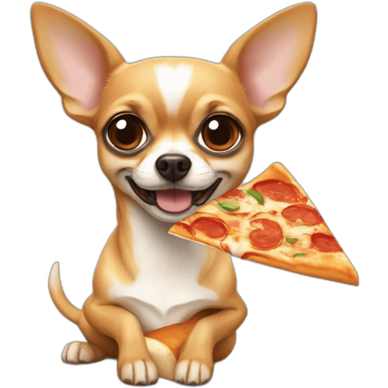 chihuahua eats pizza emoji